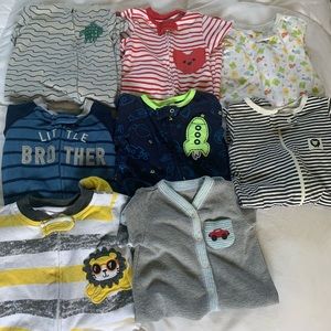 0/3 Month Boys Footie Pajama Bundle